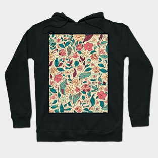 Floral Pattern Colorful Cartoon: Bloomin' Cartoon Extravaganza Hoodie